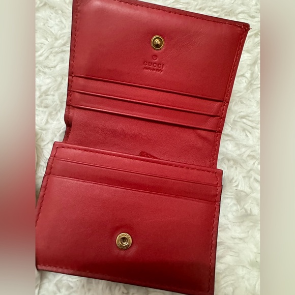 Gucci Unisex GG Supreme Card Case Wallet Cherries Canvas Five Card Slots - Picture 7 of 9